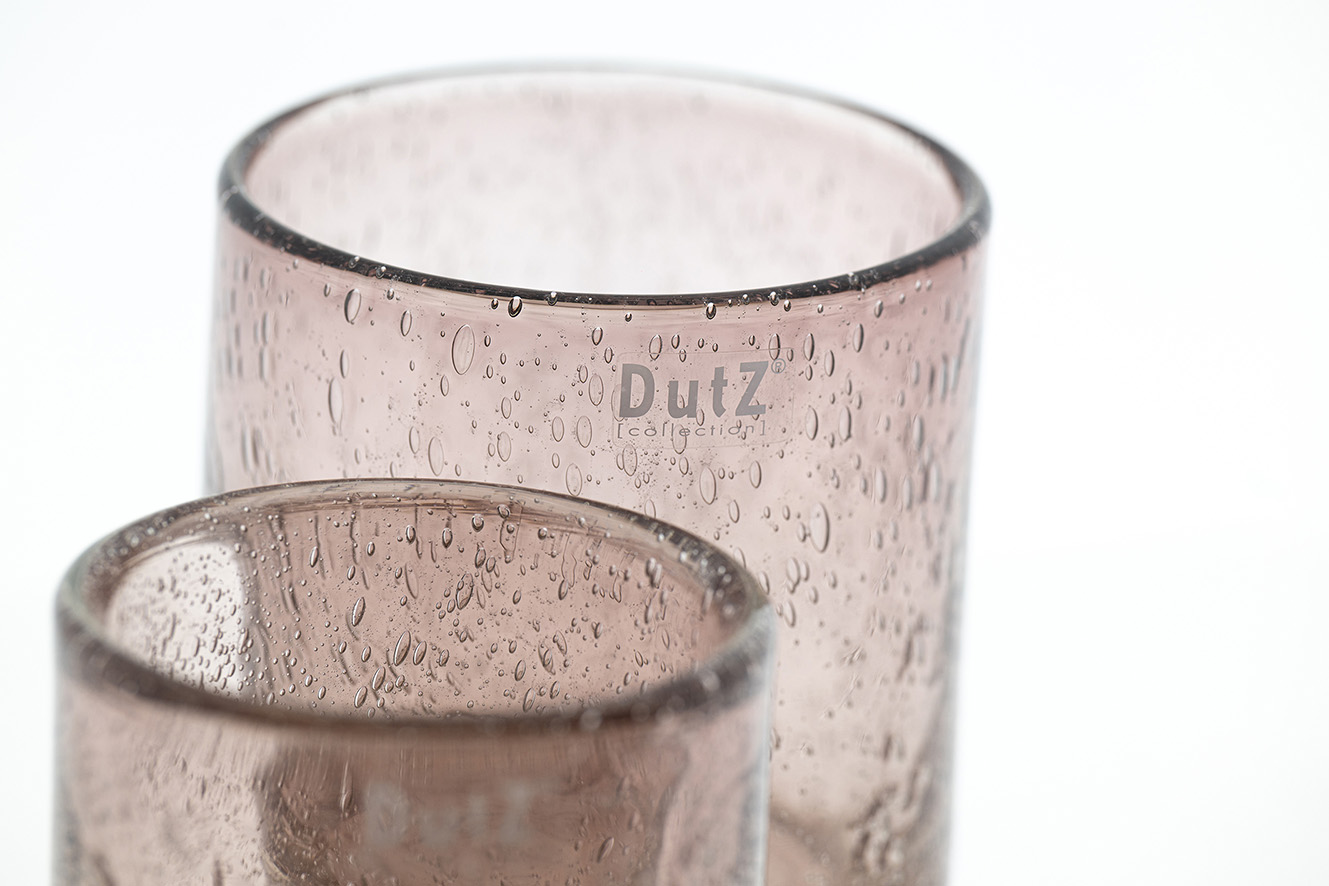 Cylinder bule aubergine transparent