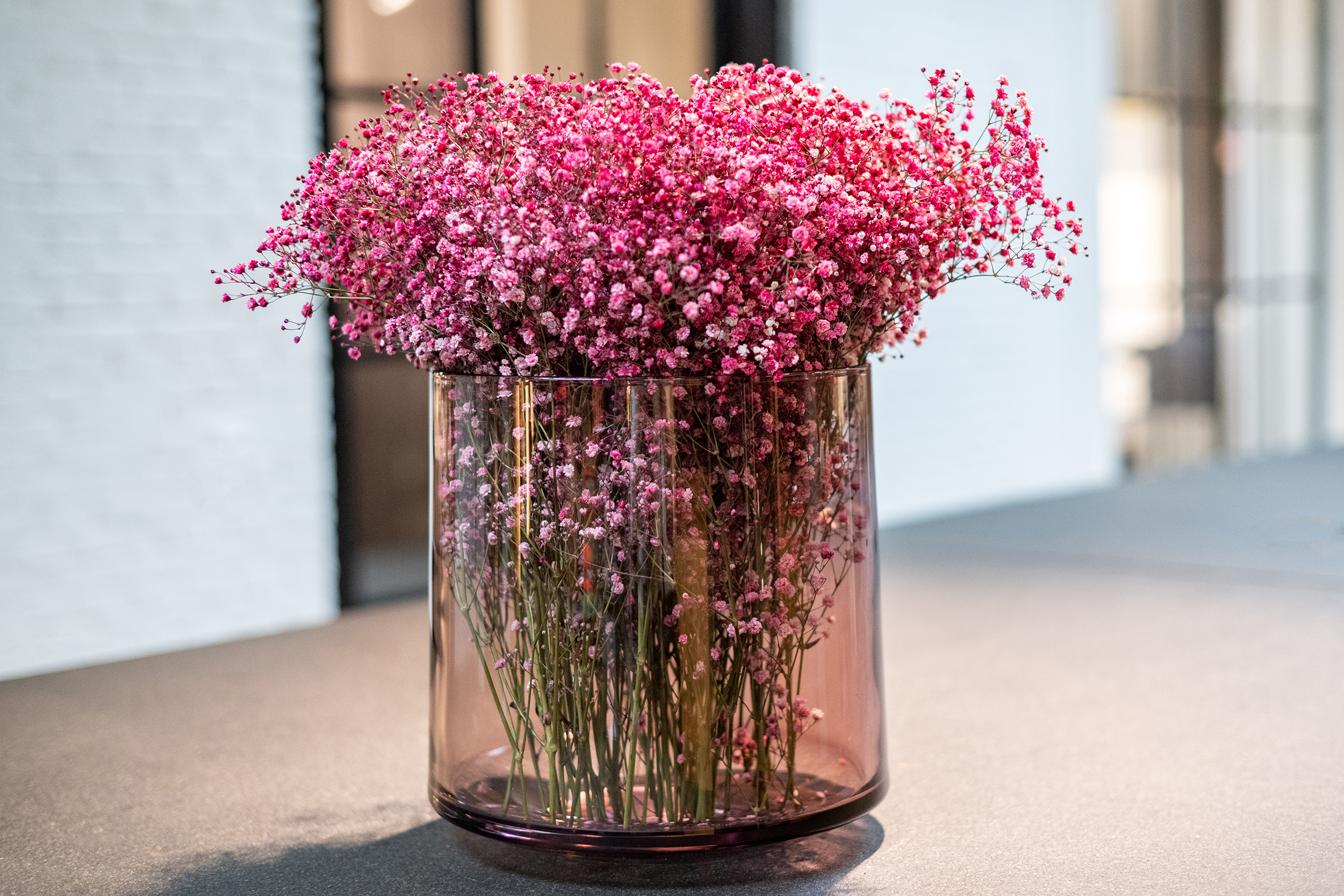 Vase Robin  aubergine transparent